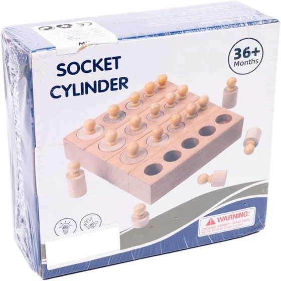 Wood socket cylinder game