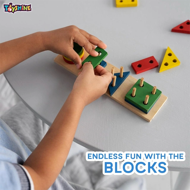 Wooden Angle Geometric Blocks (4 Shapes) - Image 3