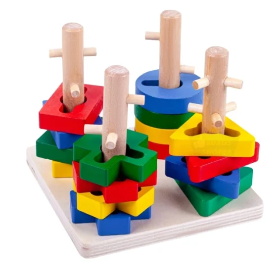 Wooden Shapes Matching Four Column