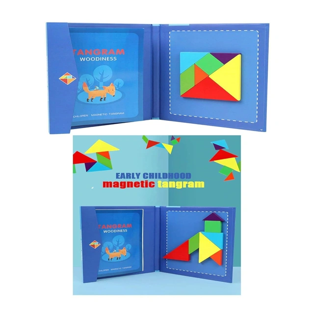 Crackles Wooden Magnetic Tangram Travel Game - Image 3