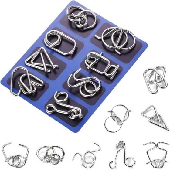 Brain Teasers Metal Wire Puzzle Set