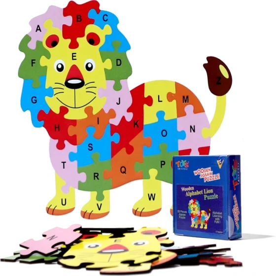 Lion Wooden Alphabet Puzzle for Kids