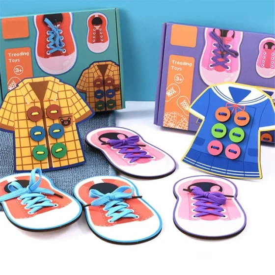 Shoe and Button Threading Toy