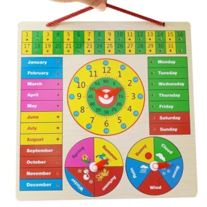 Wooden Calendar & Clock Learning Board