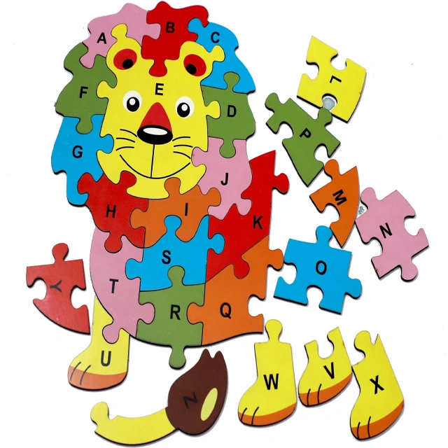 Lion Wooden Alphabet Puzzle for Kids - Image 3