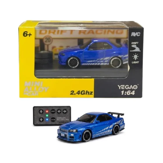 Yegao 1:64 2.4GHz Mini RC Alloy Drift Car | Acrylic Display Box | Remote Control Model
