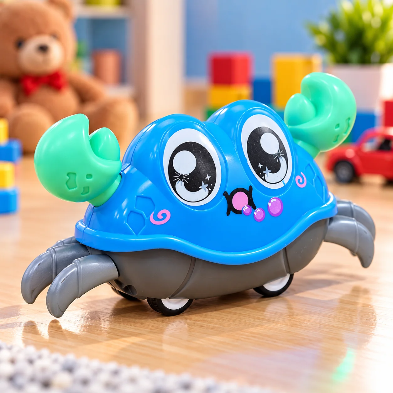 Cheerful Blue Crab Toy Adventure