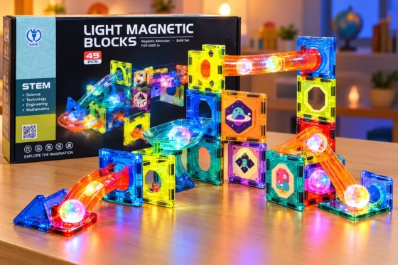 Glow-in-the-Dark Magnetic Marble Run