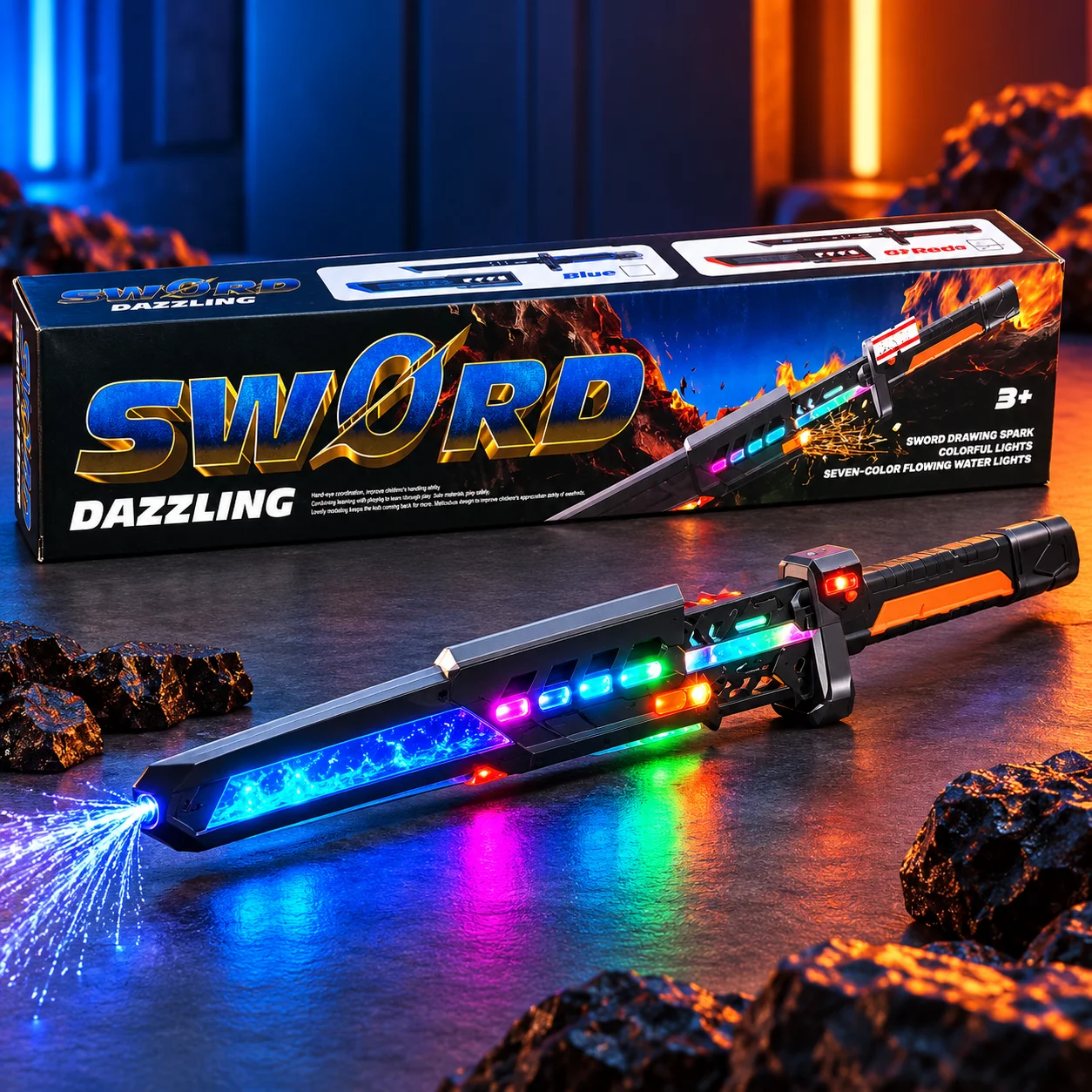 Neon Dazzling Sword Toy Display