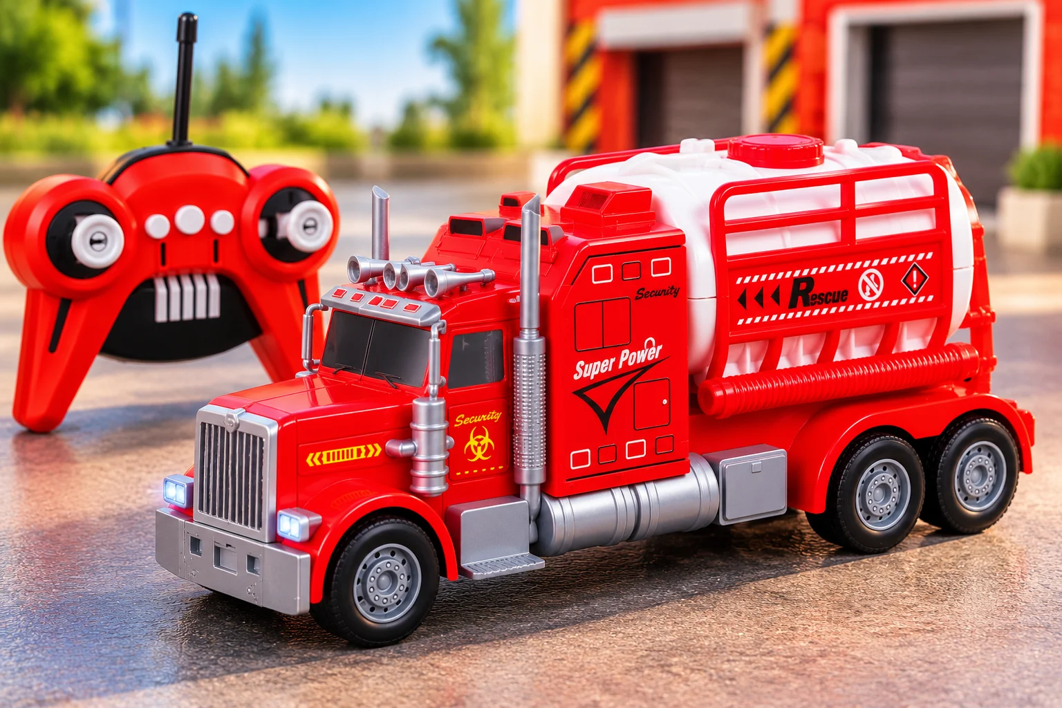 Red Toy Rescue Truck Adventure