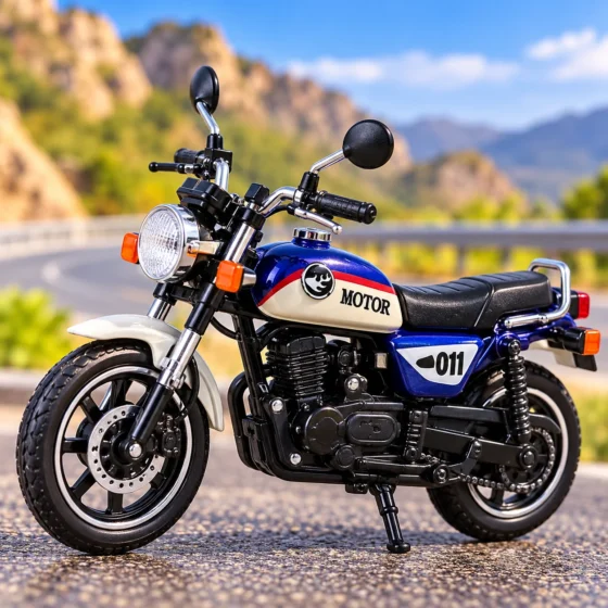Retro Blue “Motor” Motorcycle Model