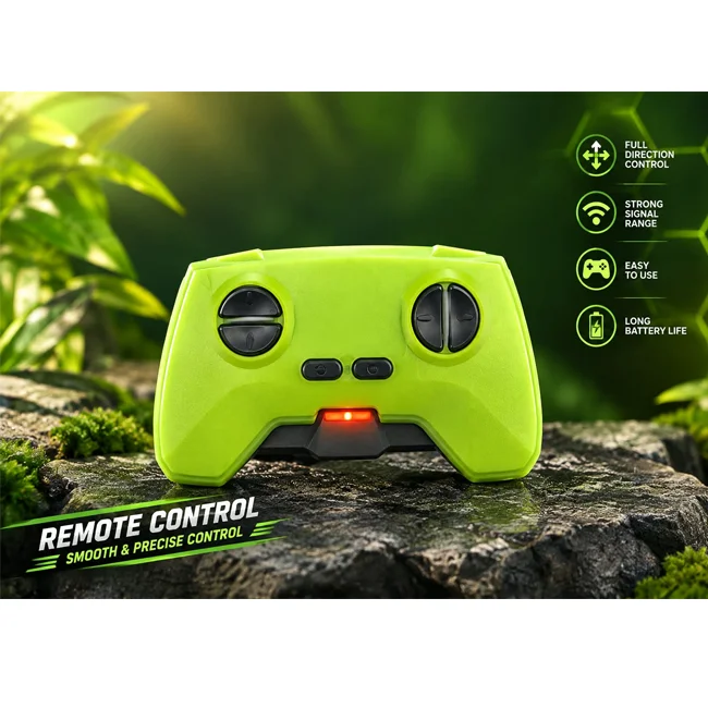 RC wall-climbing gecko toy with green robotic design and remote control